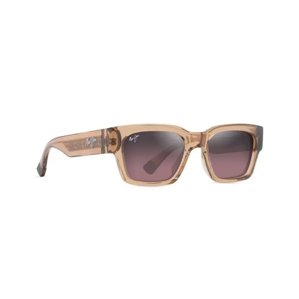 MAUI JIM Beige Brown Tan Kenui Clear Acetate Frame $399 Polarized Sunglasses